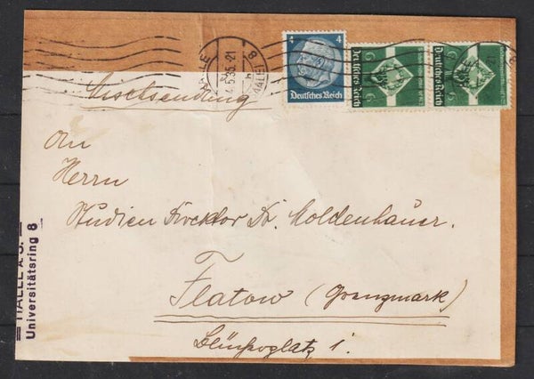 MiNr. 571, 514 auf Mischsendung  HALLE 4.5.35  (s26043)