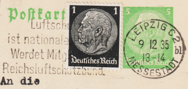 Ganzsache P 225   LEIPZIG 9.12.35  (s26044)