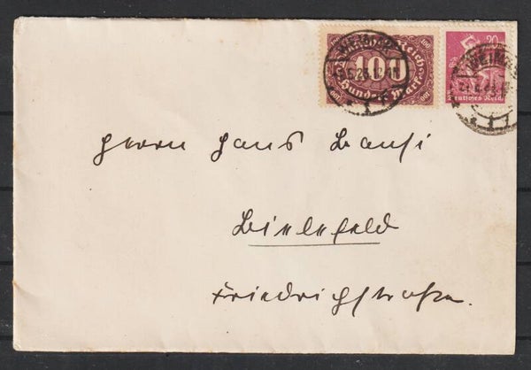 MiNr. 219, 241 auf Brief WEIMAR  1.5.23  (s26045)