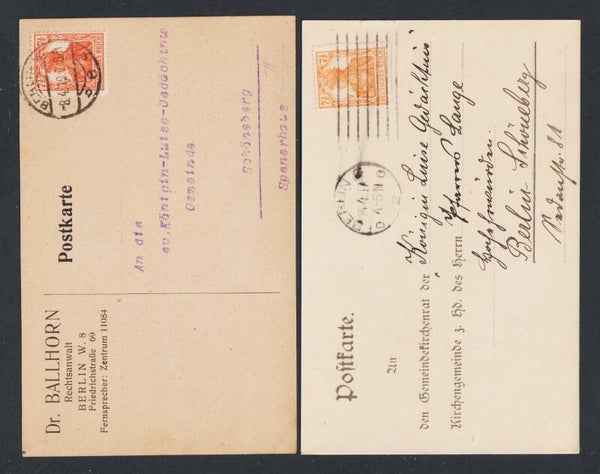 MiNr. 99 a/b auf Postkarten  (s26045)