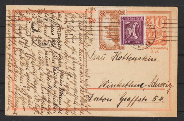 Ganzsache P 141 mit ZuF, LUDWIGSHAFEN  28.3.22   (s26046)