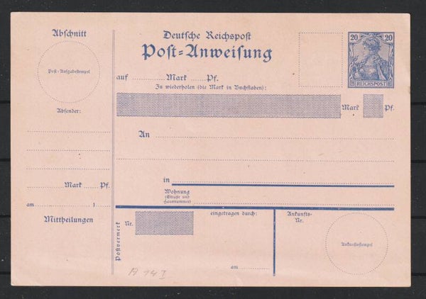 Postanweisung A 14 I, Druckdatum 100  (s26050)