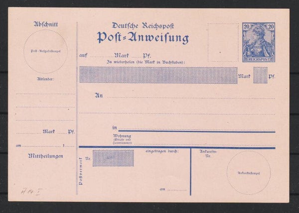 Postanweisung A 14 I, Druckdatum 999  (s26050)