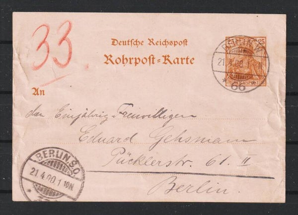 Rohrpost Karte RP 10 BERLIN 21.4.00 (s26054)