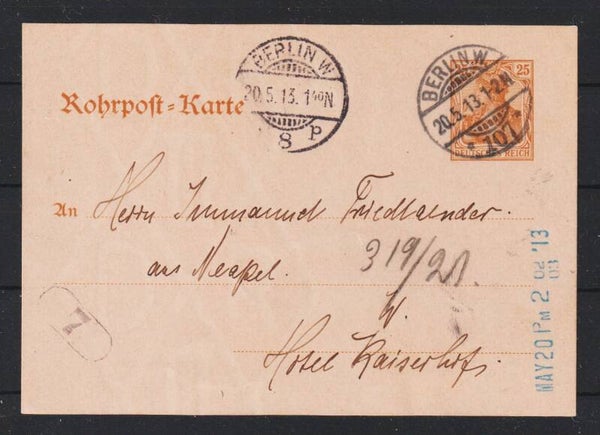 Rohrpost Karte RP 15  BERLIN 20.5.13  (s26054)