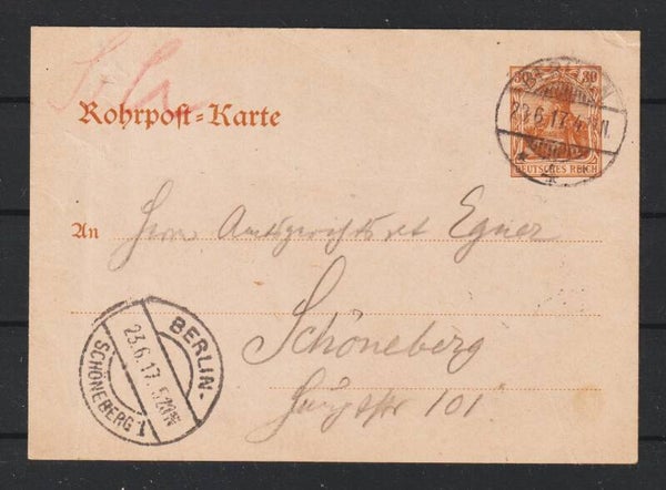 Rohrpost Karte RP 19  BERLIN 23.6.17  (s26056)