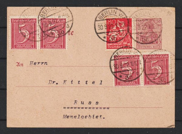 Rohrpost Karte RP 20 ZuF BERLIN 30.9.22   (s26056)