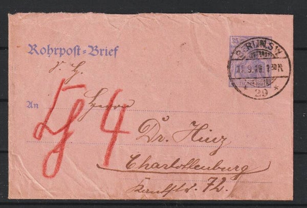 Rohrpost Umschlag RU 8  BERLIN  11.9.19  (s26056)