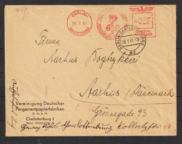 25 Pfennig Freistempel "Vereinigung Deutscher..." BERLIN 28.1.41, zensiert  (s26057)