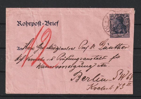 Rohrpost Umschlag RU 6  BERLIN  26.1.10  (s26057)