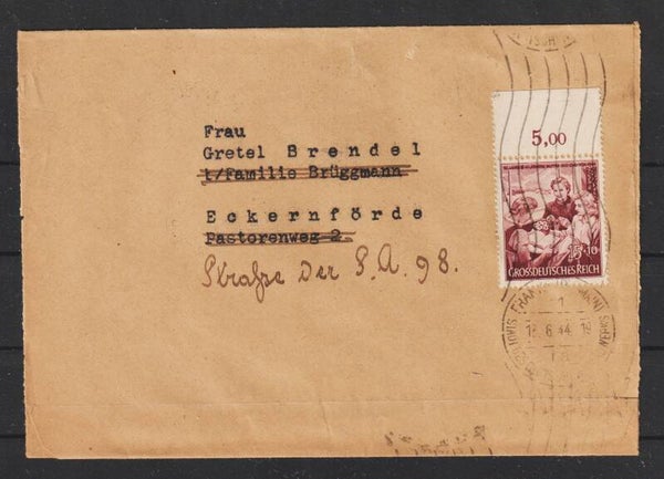 MiNr. 872 OR auf Brief,  FRANKFURT (MAIN) 13.6.44  (s26026)