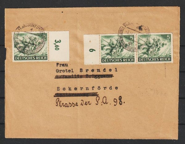 MiNr. 833 (3x) auf Brief FRANKFURT (MAIN) 3.11.43 (s30066)