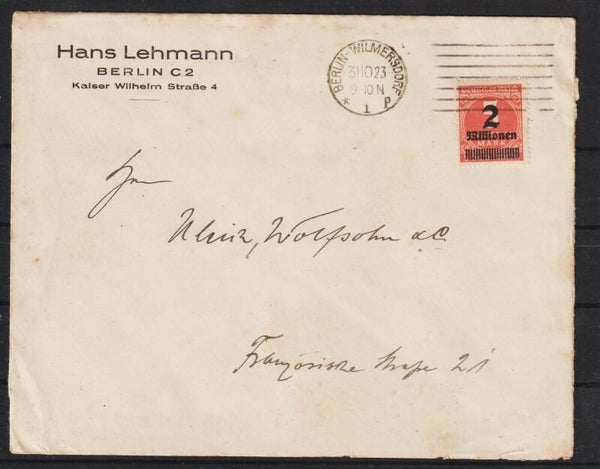 MiNr. 312 EF auf portogerechter Drucksache   (s30003)