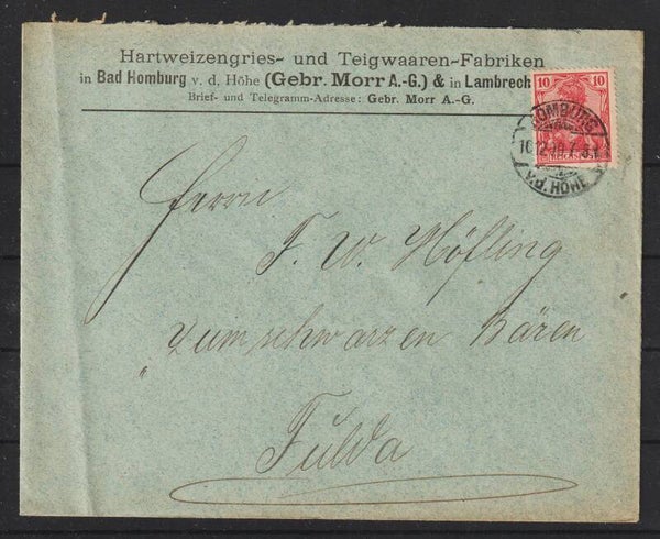 MiNr. 56 auf Brief, Hartweizengries und Teigwaaren Fabriken  (s30008)