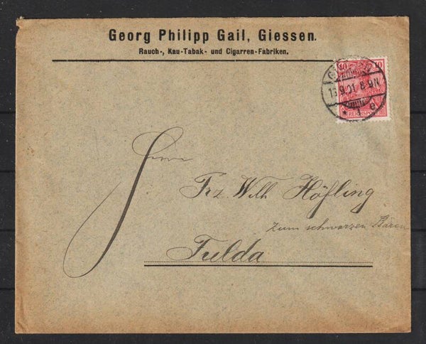 MiNr. 56 auf Brief, Rauch- Tabak- u. Zigarren Fabriken  (s30008)
