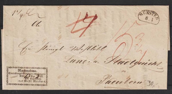 Nachnahme Brief MÜNSTER 8.1.  (s30030)