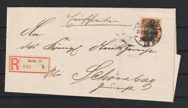 MiNr. 88 EF auf R-Brief  BERLIN 21.12.15  (s30031)