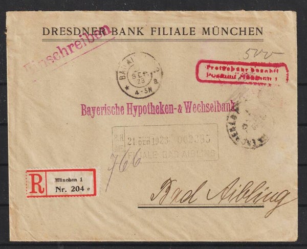 R-Brief "Gebühr bezahlt" MÜNCHEN 20.SEP.22  (s30032)