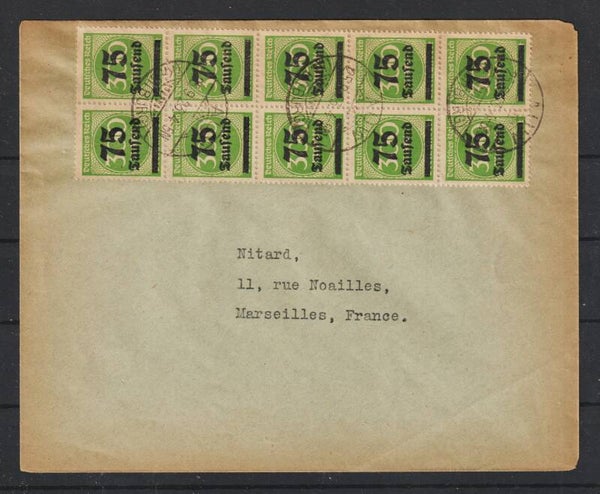 MiNr. 286 Mehrfachfrankatur auf Brief  AUW 25.9.23   (s30040)