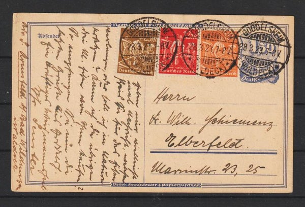 Ganzsache P 148 I  ZuF  GODDELSHEIM 28.3.23   (s30042)