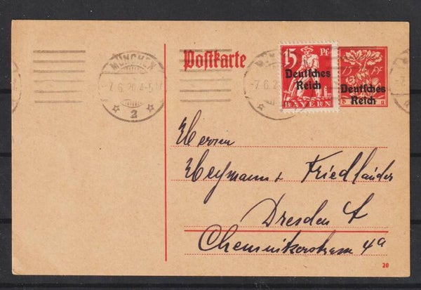 Ganzsache P 125 ZuF, MÜNCHEN 7.6.20  (s30044)