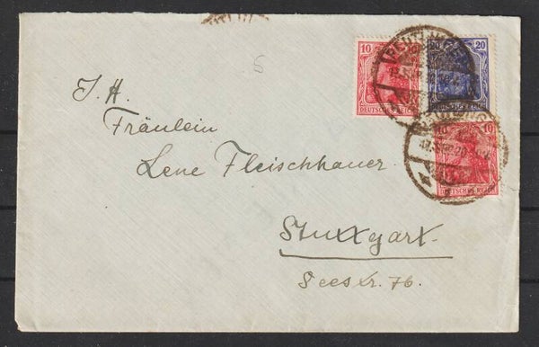 MiNr. 86, 87 auf Brief  REUTLINGEN 17.5.20  (s30049)