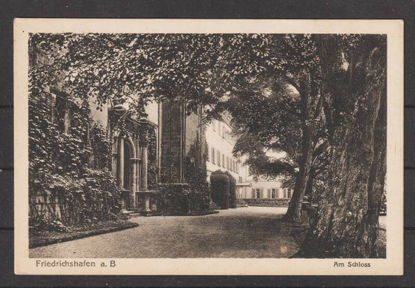 MiNr. 148 auf AK "Friedrichshafen Schloss" SST. FRIEDRICHSHAFEN 20.7.22  (s30055)