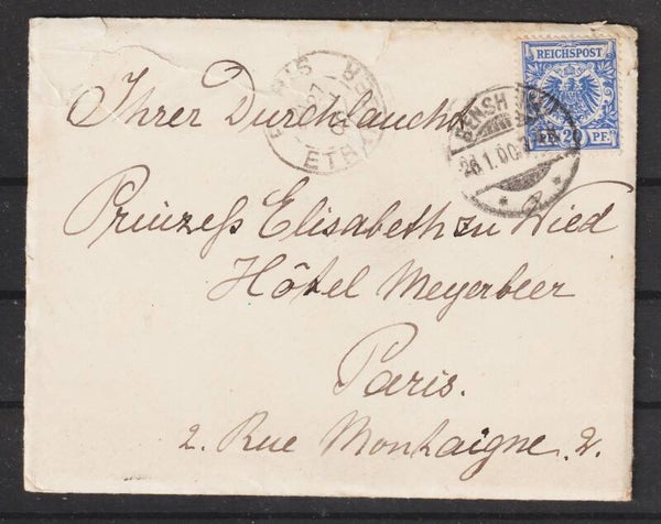 MiNr. 48 auf Brief BENSHEIM 26.1.00 nach Paris / Frankreich (s30056)
