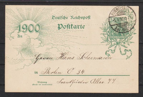 Ganzsache P 43 II Bbd RUMMELSBURG (bei BERLIN) 1.1.00 (s30062)
