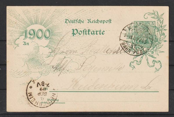 Ganzsache P 43 II  Bbd  K.WÜRTT. BAHN POST 3.IX.02  (s30063)
