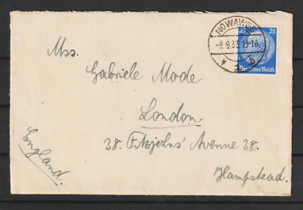 MiNr. 471 EF auf Brief NOWAWES 9.9.33  (s30065)