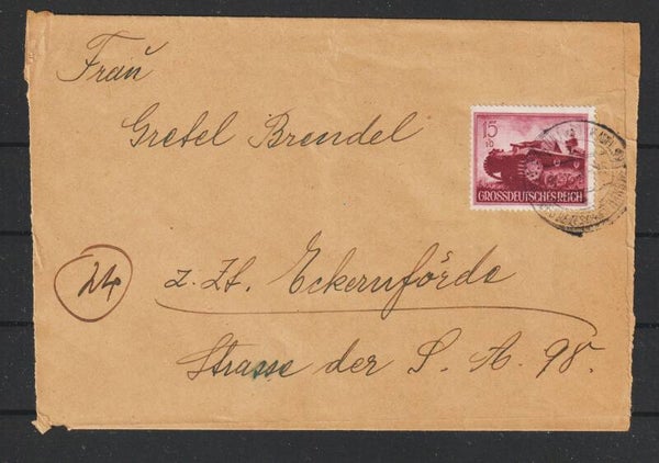MiNr. 880 auf Brief FRANKFURT (MAIN) 22.8.44  (s30067)