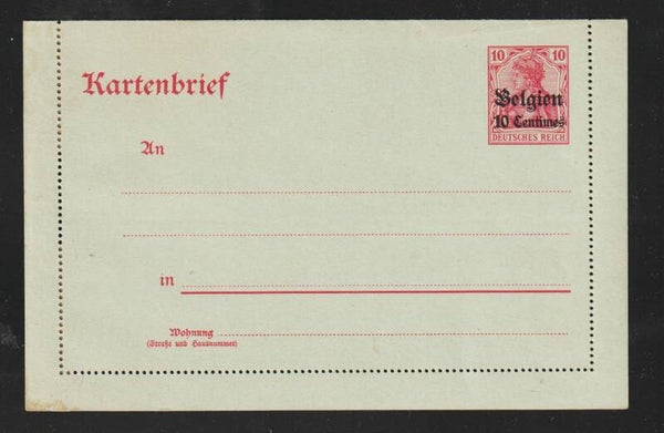Landespost in Belgien Kartenbrief K 1  (s30070)