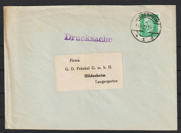 MiNr. 411 auf Drucksache  HILDESHEIM 14.5.29   (s30080)