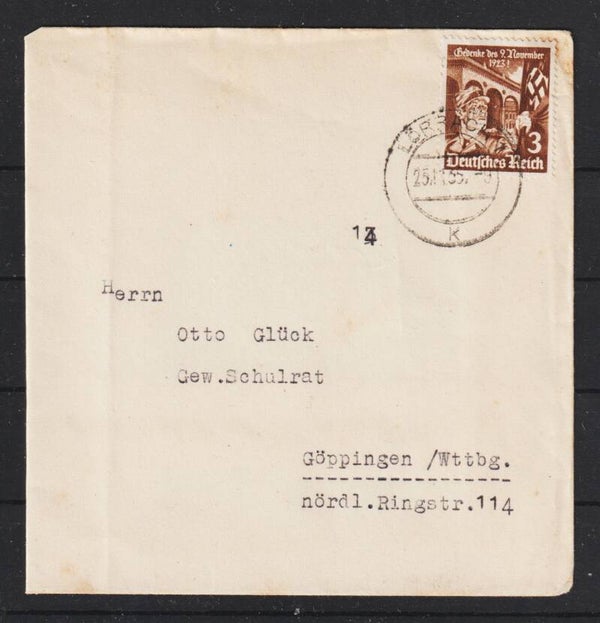 MiNr. 598 EF Brief LÖRRACH  25.11.35  (s30088)