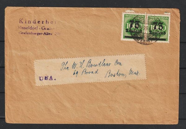 MiNr. 288 MeF auf Drucksache DÜSSELDORF 30.9.23, Letzttag PP 18 (s30105)