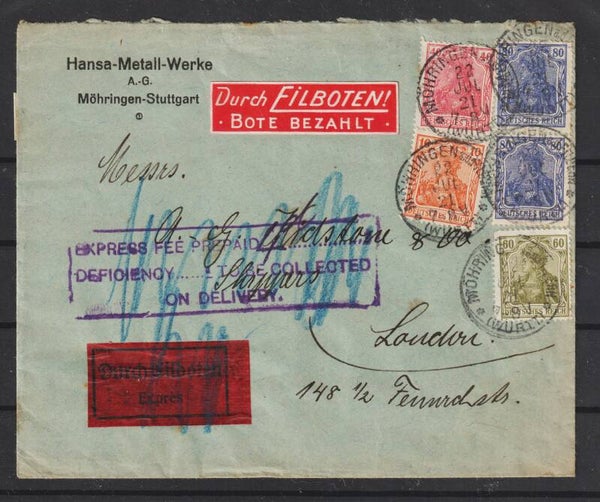 Germania Eilboten Express Brief nach London (s30127)