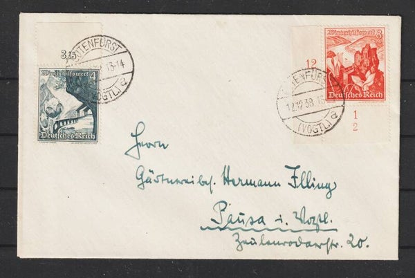 MiNr. 679 Bogenecke mit Formnummer 2 auf Brief  (s30173)