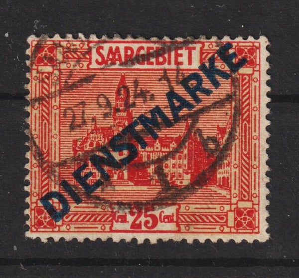 Saar MiNr. D 6 gestempelt, Plattenfehler IV