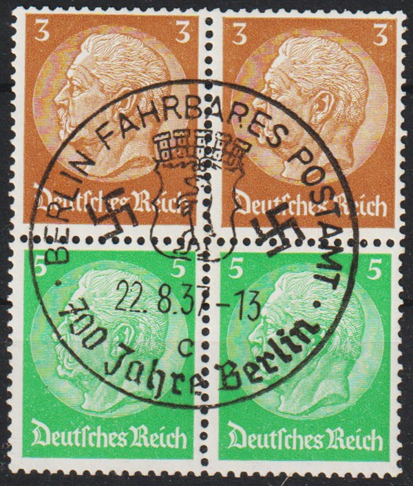 MiNr. S 127 gestempelter Viererblock Sonderstempel (0243)
