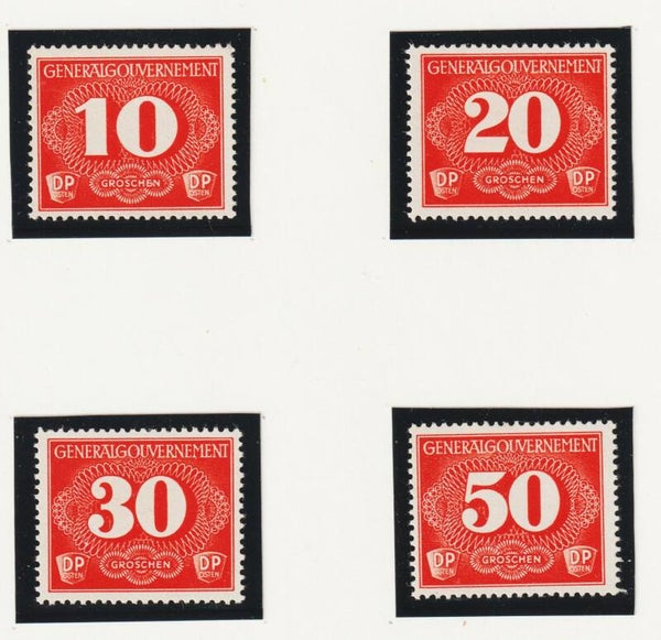 Generalgouvernement Zustelungsmarken MiNr. 1-4 postfrisch **