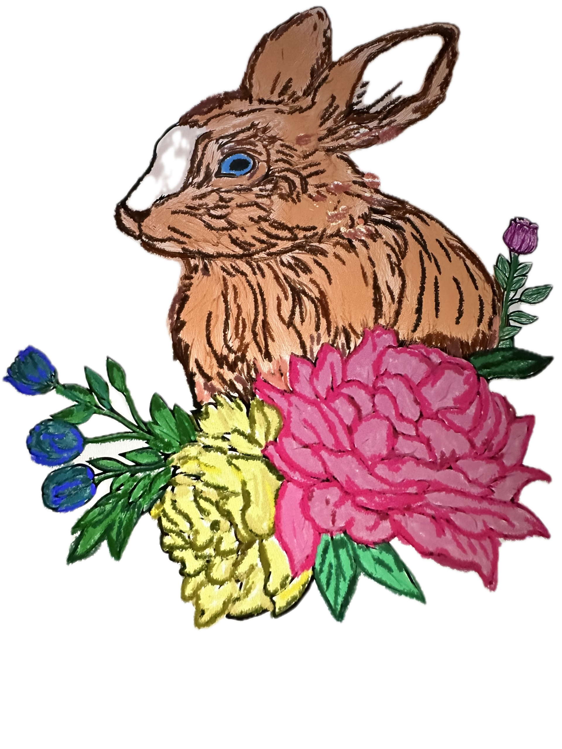 Osterhase auf Acryl gemalt