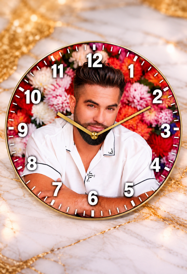 Horloge murale Kendji Girac Ø 20 cm – Décoration musicale & idée cadeau fan – Neuve