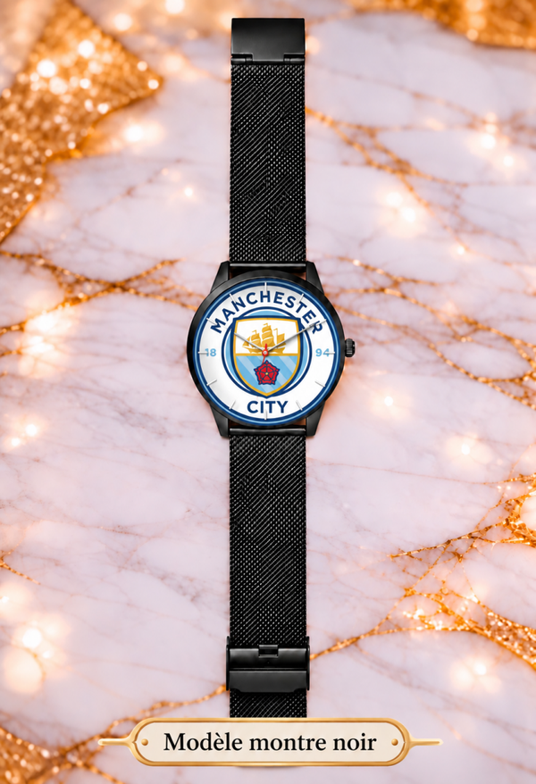 Montre Manchester City – Montre Équipe de Football, Cadeau Supporter – 3 Coloris – LTDF Création