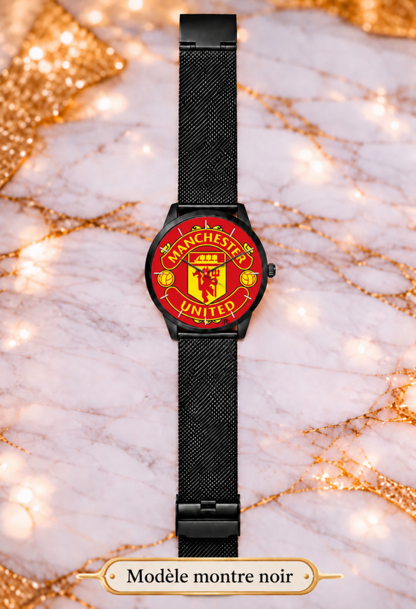 Montre Manchester United – Montre Équipe de Football, Cadeau Supporter – 3 Coloris – LTDF Création