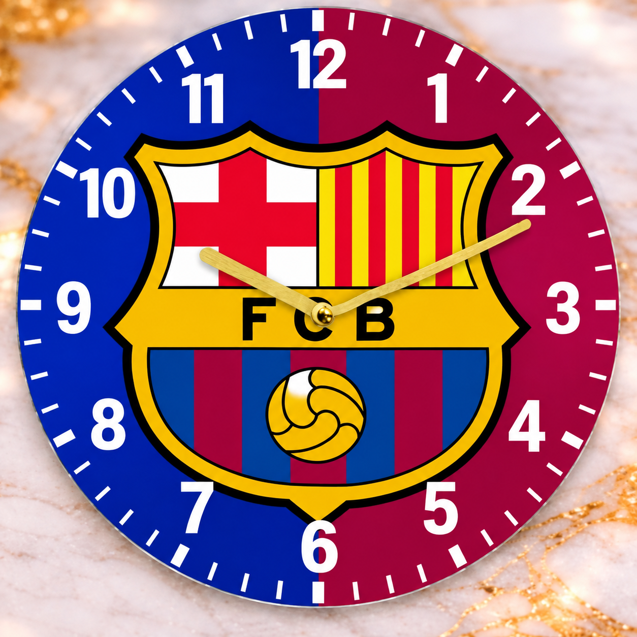 Horloge murale FC Barcelone Ø 20 cm – Décoration football Barça – Supporter – Neuve