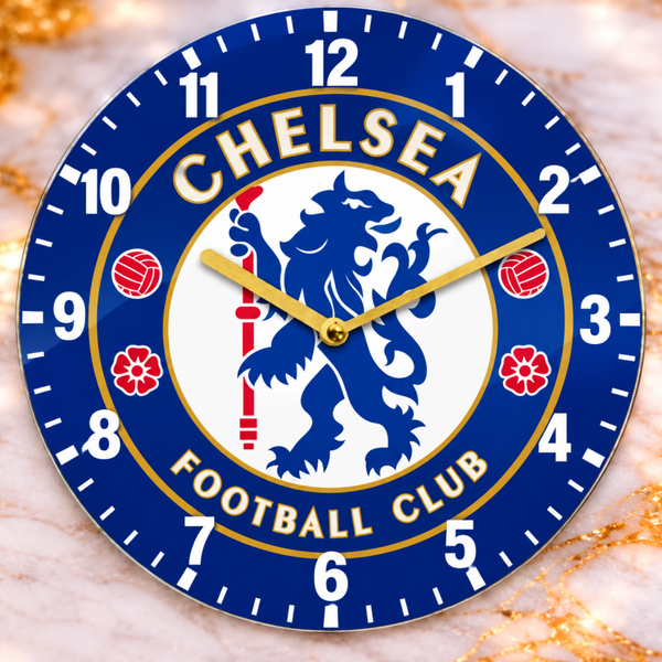 Horloge murale Chelsea Football Club Ø 20 cm – Décoration football – Supporter Chelsea FC – Neuve