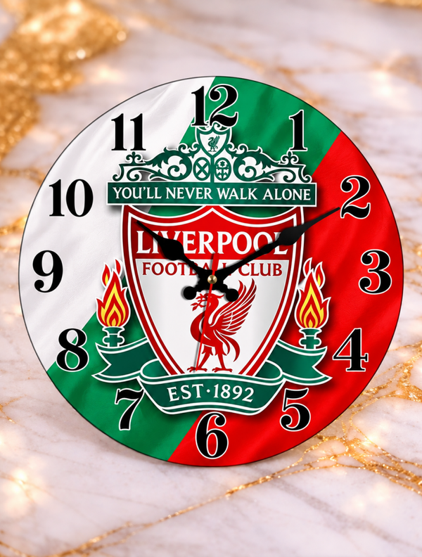 Horloge murale Liverpool Ø 20 cm – Décoration football – Supporter Liverpool FC – Neuve