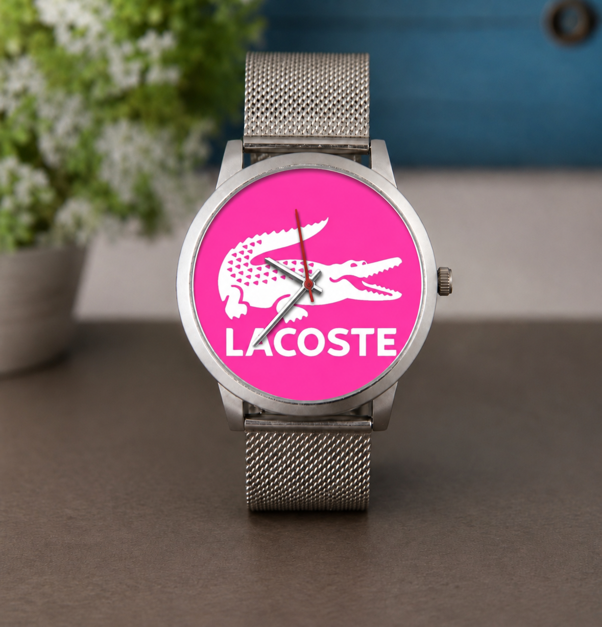 Montre Lacoste Logo Rose ou Bleu – Montre Bracelet Tendance – 3 Coloris – LTDF Création