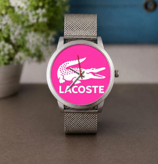 Montre Lacoste Logo Rose ou Bleu – Montre Bracelet Tendance – 3 Coloris – LTDF Création